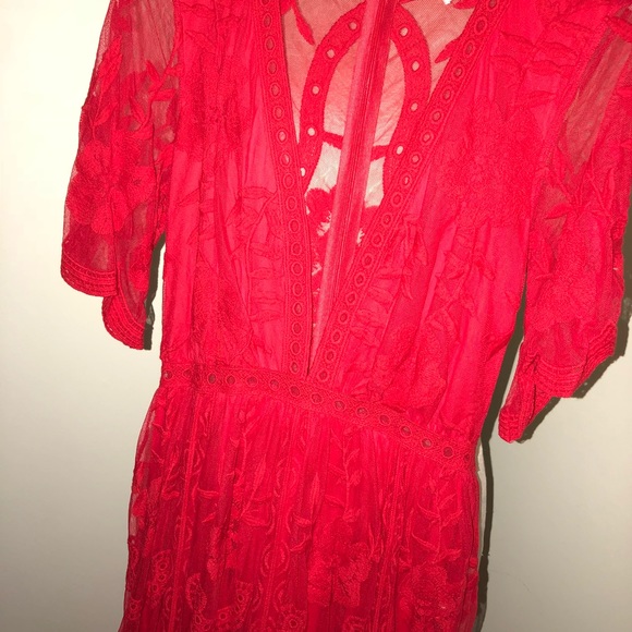 ‘Dawning’ Red Romper Dress - Picture 4 of 4
